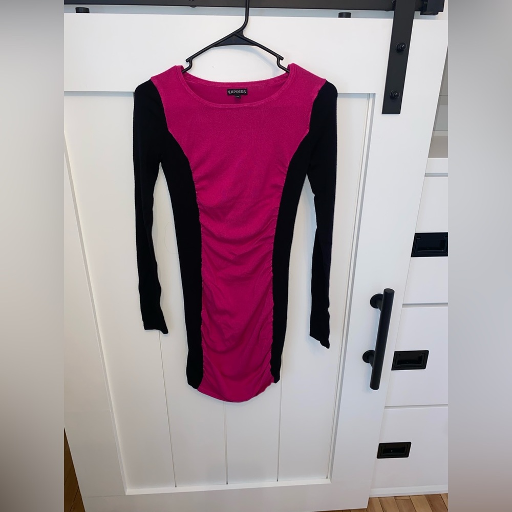 Express | Black & Pink Sweater-style Dress - Size XS